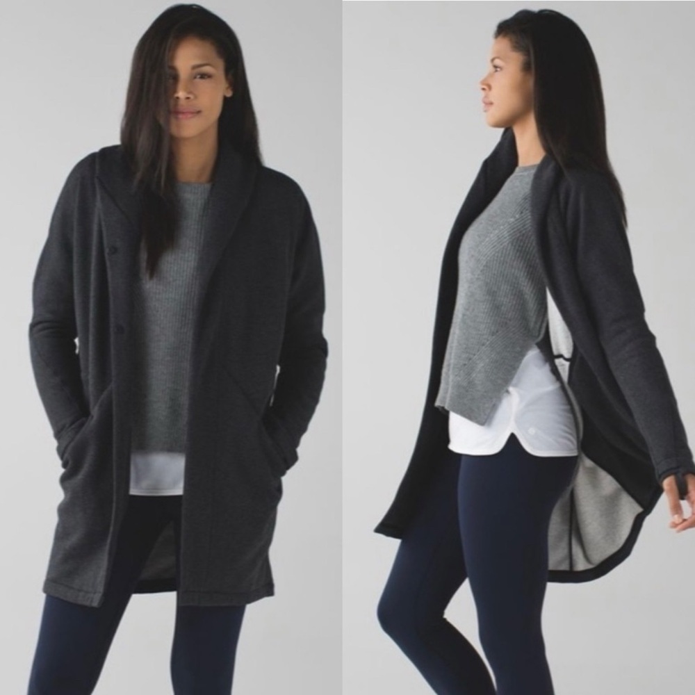 Lululemon &go Take You There Wrap Heathered Black
Grey Size 6